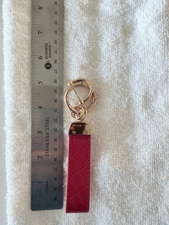 Handbags - Red Faux leather wristlet keychain